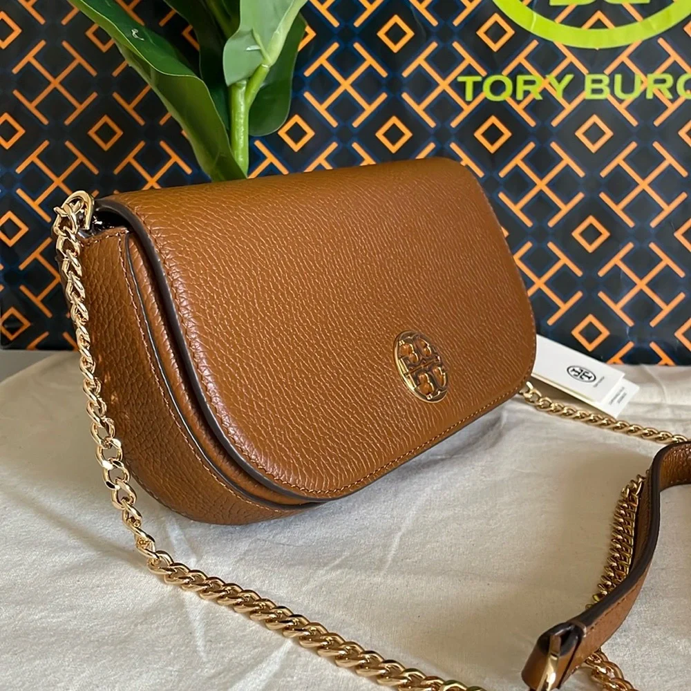 New✨ Tory Burch chelsea pebbled crossbody bag (brown) - Picture 2 of 15